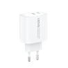 Ładowarka sieciowa VIDVIE PLE261 2xType-C + kabel Type-C/iPhone 3A 45W GaN biały