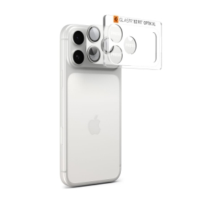 OSŁONA APARATU SPIGEN OPTIK PRO XL GLAS.TR ”EZ FIT” CAMERA PROTECTOR IPHONE 17 PRO SILVER