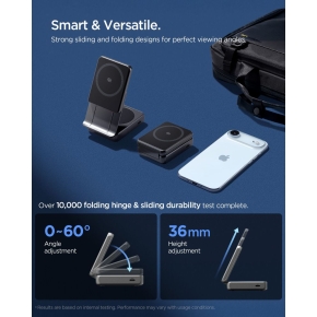 SPIGEN ESSENTIAL EF302MOQ Qi2.2 2IN1 MAGNETIC MAGSAFE WIRELESS CHARGER BLACK