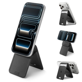 SPIGEN S314-3 SLIM FOLD TRIPOD MAGSAFE UNIVERSAL MAGNETIC CARD HOLDER BLACK