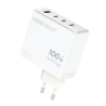 Travel charger VIDVIE PLE225 5A 100W GaN 1xUSB+3xType-C white