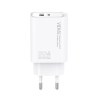 Travel charger VIDVIE PLE282 30W GaN 1xUSB+1xType-C+ cable Type-C/Type-C white