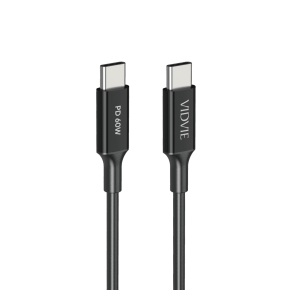 VIDVIE CB4049 Type C/Type C Kabel 60W, 1m Schwarz