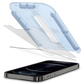 SZKŁO HARTOWANE SPIGEN GLAS.TR ”EZ FIT” 2-PACK IPHONE 12  12 PRO CLEAR