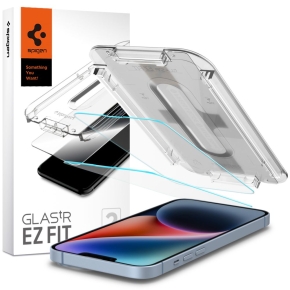 SZKŁO HARTOWANE SPIGEN GLAS.TR ”EZ FIT” 2-PACK IPHONE 13  13 PRO  14  16E CLEAR