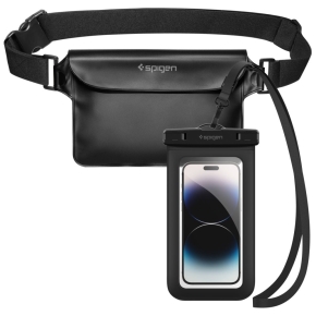 SPIGEN A621 UNIVERSAL WATERPROOF CASE & WAIST BAG BLACK