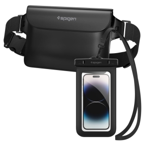 SPIGEN A621 UNIVERSAL WATERPROOF CASE & WAIST BAG BLACK