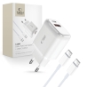 TECH-PROTECT C20W 2-PORT NETWORK CHARGER PD 20W  QC3.0 + TYPE-C CABLE WHITE