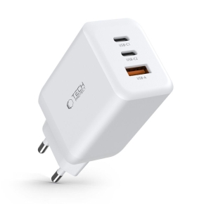 TECH-PROTECT C65W 3-PORT NETWORK CHARGER PD 65W  QC3.0 WHITE