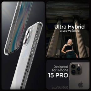 SPIGEN ULTRA HYBRID IPHONE 15 PRO FROST CLEAR