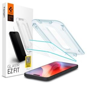 SZKŁO HARTOWANE SPIGEN GLAS.TR ”EZ FIT” 2-PACK IPHONE 15  16 CLEAR