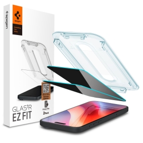 SZKŁO HARTOWANE SPIGEN GLAS.TR ”EZ FIT” 2-PACK IPHONE 15  16 PRIVACY
