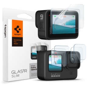 SZKŁO HARTOWANE SPIGEN GLAS.TR SLIM + FILM 2-SET GOPRO HERO 9  10  11  12 CLEAR
