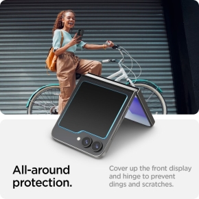 SZKŁO HARTOWANE SPIGEN GLAS.TR ”EZ FIT” 2-PACK GALAXY Z FLIP 5  6  7 FE CLEAR