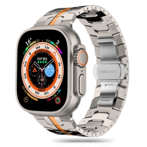 TECH-PROTECT STAINLESS LINE APPLE WATCH 8  9  10  11  SE  ULTRA (44  45  46  49 MM) TITANIUMORANGE