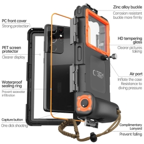 TECH-PROTECT IPX8 UNIVERSAL DIVING WATERPROOF CASE BLACKORANGE