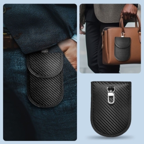 KLATKA FARADAYA TECH-PROTECT KLR100 POUCH KEYLESS RFID SIGNAL BLOCKER CASE CARBON BLACK