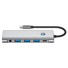 TECH-PROTECT HB04 HUB ADAPTER 9IN1 TYPE-C + USB2.0 + USB3.0 + HDMI 4K 60HZ + SDTF + PD100W + AV3.5 SPACE GREY