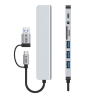 TECH-PROTECT HB06 HUB ADAPTER 8IN1 TYPE-C + USB2.0 + USB3.0 + SDTF + AV3.5 SPACE GREY