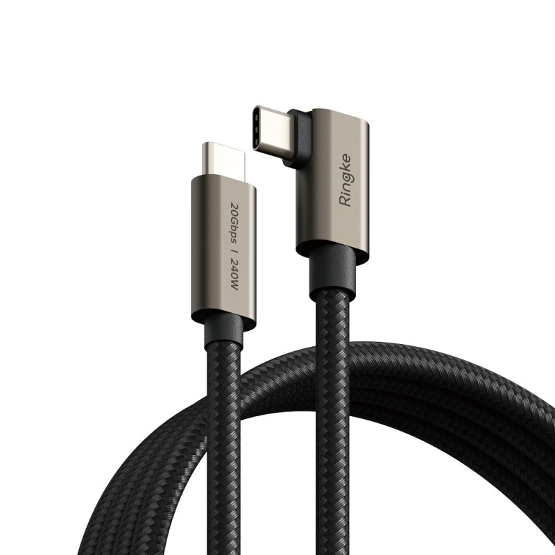RINGKE USB 3.2 GEN 2X2 TYPE-C 90 DEGREE CABLE PD 240W 200CM BLACK
