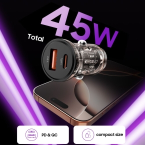 TECH-PROTECT CC01 2-PORT CAR CHARGER PD 45W  QC3.0 BLACK