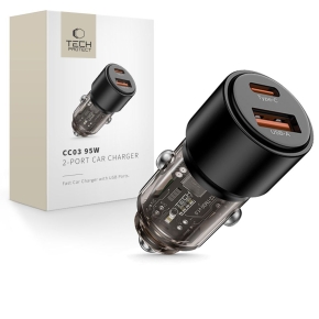 TECH-PROTECT CC03 2-PORT CAR CHARGER PD 95W  QC3.0 BLACK