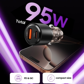 TECH-PROTECT CC03 2-PORT CAR CHARGER PD 95W  QC3.0 BLACK