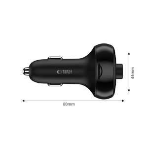 TECH-PROTECT CC06 3-PORT CAR CHARGER PD 72W + TRANSMITER FM BLUETOOTH BLACK