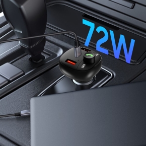 TECH-PROTECT CC06 3-PORT CAR CHARGER PD 72W + TRANSMITER FM BLUETOOTH BLACK