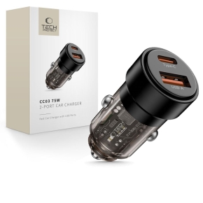 TECH-PROTECT CC03 2-PORT CAR CHARGER PD 75W BLACK