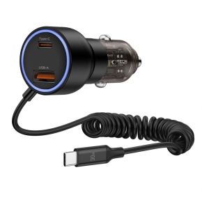 TECH-PROTECT CC05 2-PORT CAR CHARGER PD 60W + CABLE BLACK