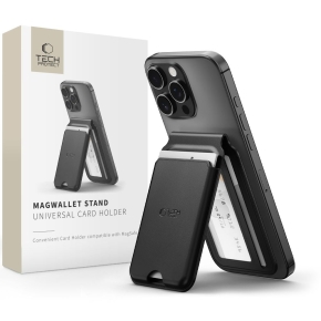 TECH-PROTECT MAGWALLET STAND MAGSAFE UNIVERSAL MAGNETIC CARD HOLDER BLACK
