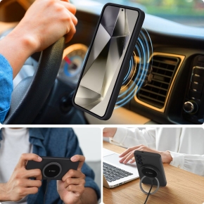 TECH-PROTECT LIQUID SILICONE MAGSAFE GALAXY S25 EDGE BLACK