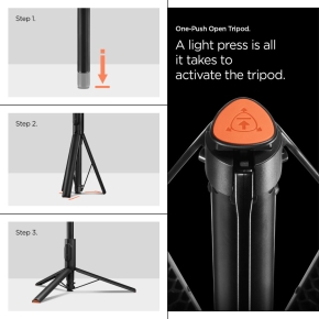 SPIGEN S541W BLUETOOTH SELFIE STICK TRIPOD BLACK