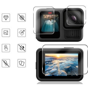 SZKŁO HARTOWANE TECH-PROTECT GLASS FIT+ 2-SET GOPRO HERO 9  10  11  12 CLEAR