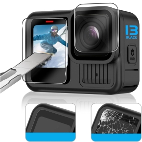 SZKŁO HARTOWANE TECH-PROTECT GLASS FIT+ 2-SET GOPRO HERO 9  10  11  12 CLEAR