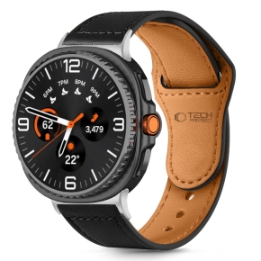 TECH-PROTECT LEATHERFIT SAMSUNG GALAXY WATCH 8  CLASSIC (40  44  46 MM) BLACK