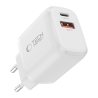 TECH-PROTECT NCA20 2-PORT NETWORK CHARGER PD 20W  QC3.0 + TYPE-C CABLE WHITE