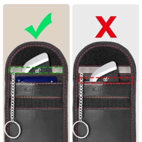 KLATKA FARADAYA TECH-PROTECT KLR100 POUCH KEYLESS RFID SIGNAL BLOCKER CASE BLACKRED