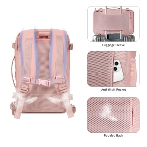 TECH-PROTECT DEFENDER S50 RYANAIR & WIZZAIR TRAVEL LAPTOP CABIN BACKPACK 20L 40x20x25 DUSTY PINK