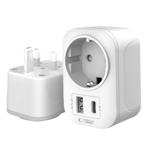 TECH-PROTECT TA100 TRAVEL ADAPTER UK TO EU WHITE