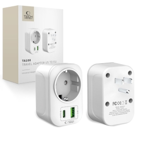 TECH-PROTECT TA100 REISEADAPTER US AUF EU WEISS