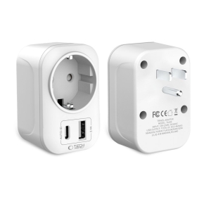TECH-PROTECT TA100 REISEADAPTER US AUF EU WEISS