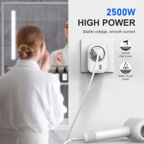 TECH-PROTECT TA100 TRAVEL ADAPTER US TO EU WHITE