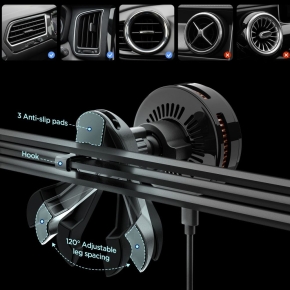 SPIGEN EV25MFAQ ESSENTIAL PELTIER MAGNETIC MAGSAFE VENT CAR MOUNT WIRELESS CHARGER 25W QI2.2 BLACK