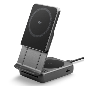 SPIGEN EF302MOQ ESSENTIAL 2IN1 MAGNETIC MAGSAFE WIRELESS CHARGER 25W QI2.2 BLACK