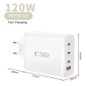 TECH-PROTECT NC120W-GAN 4-PORT NETWORK CHARGER PD 120W  QC3.0 WHITE
