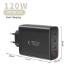 TECH-PROTECT NC120W-GAN 4-PORT NETWORK CHARGER PD 120W  QC3.0 BLACK