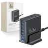 TECH-PROTECT DC160W-GAN 6-PORT DESKTOP CHARGER PD 160W  QC3.0 BLACK