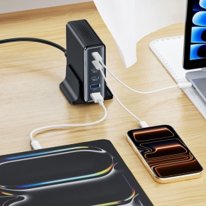 TECH-PROTECT DC160W-GAN 6-PORT DESKTOP CHARGER PD 160W  QC3.0 BLACK